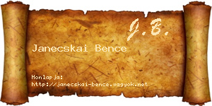 Janecskai Bence névjegykártya
