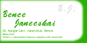 bence janecskai business card